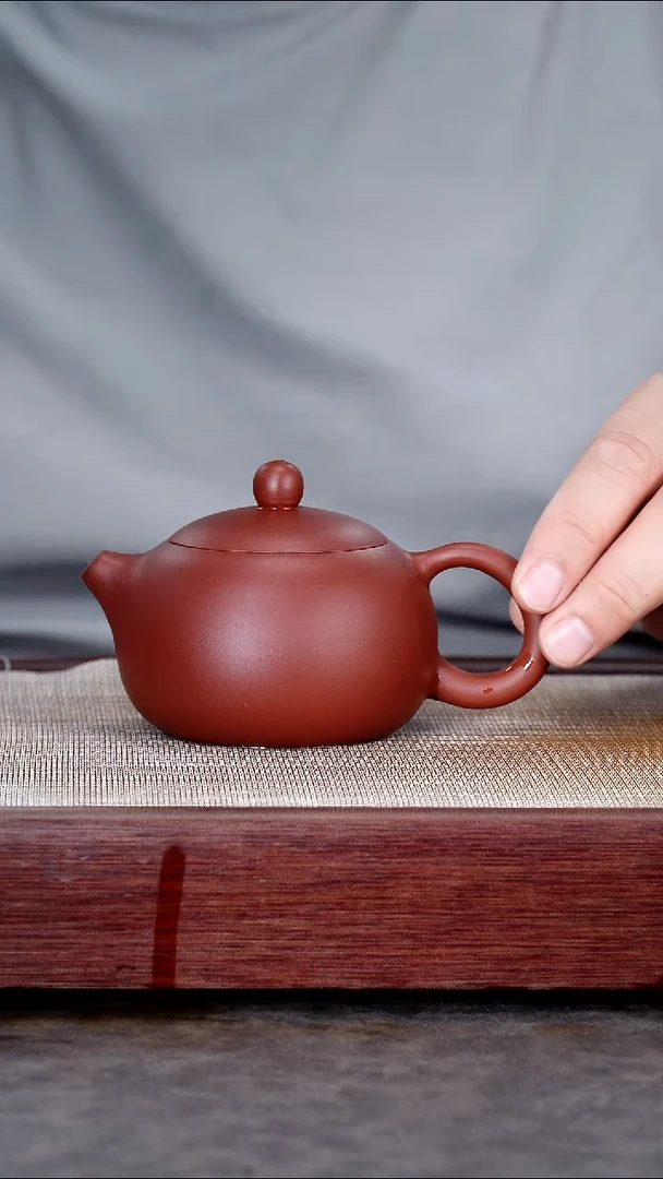 茶壶紫砂小煤窑朱泥光素西施壶@@CH03566
