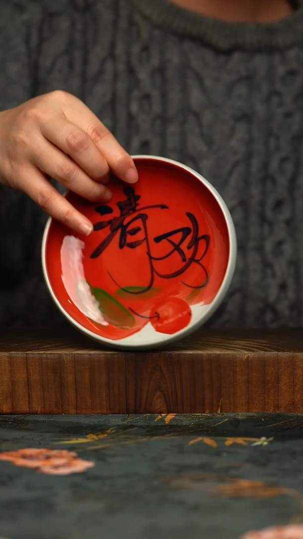 瓷片釉下彩手工手绘同款陶器