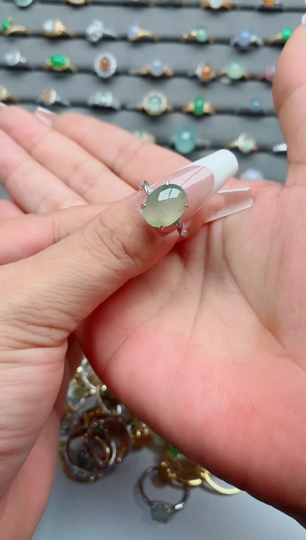 银S925镶嵌戒指翡翠.