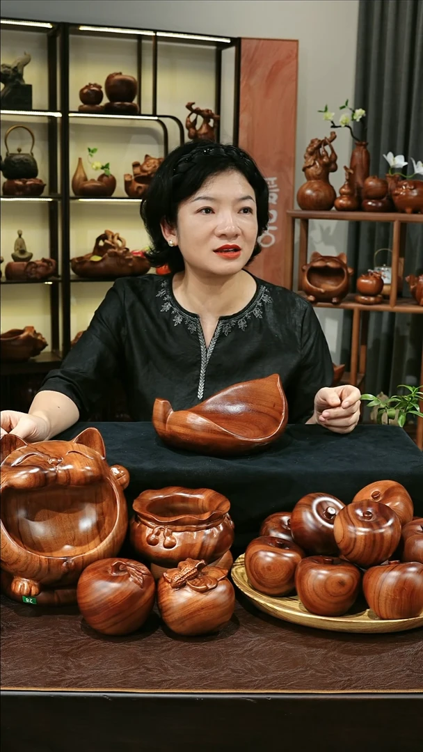 木香樟木手工果盘2098