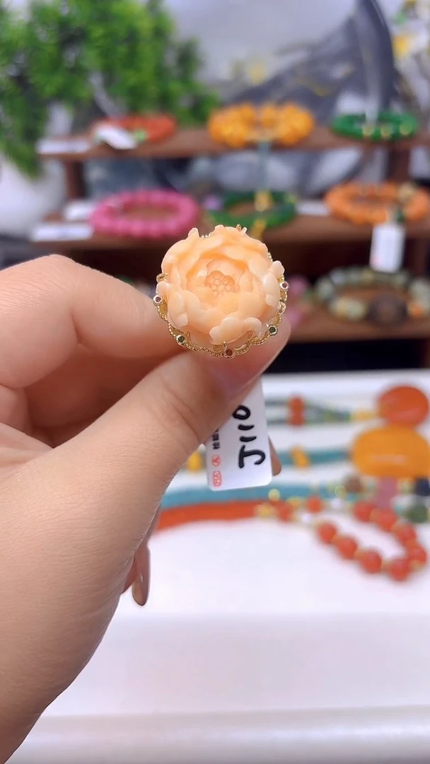 银S925镀金镶嵌戒指玛瑙/玉髓J110