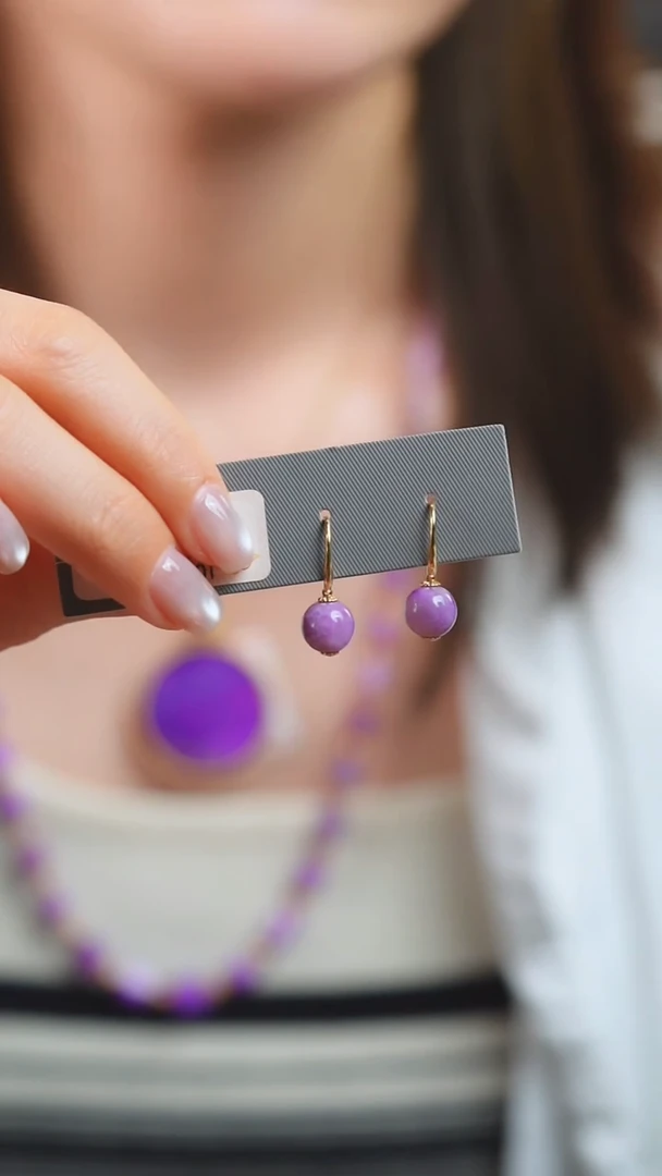 苏纪石（舒俱来）18K金镶嵌耳坠1