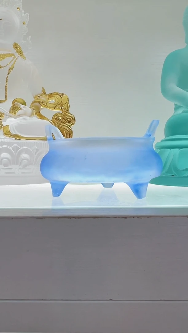 手工艺品琉璃卢*县古法琉璃宣德炉