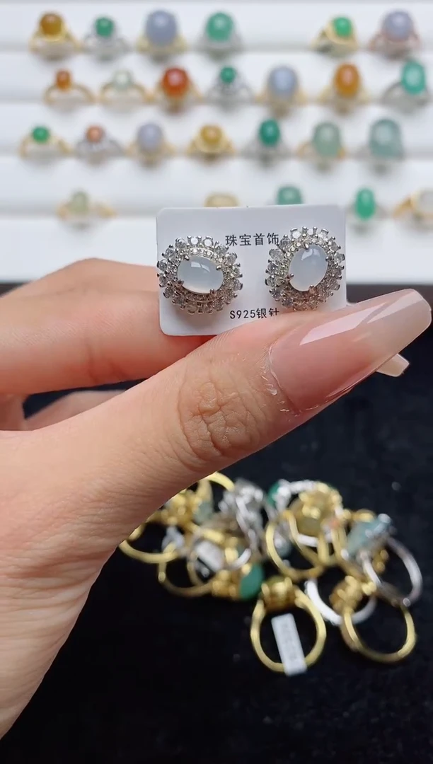 翡翠戒指银S925镶嵌...............