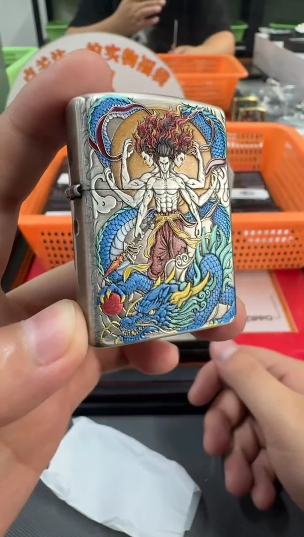 162-哪吒-与天争命-3D熏银鎏金珐琅彩(带证书)