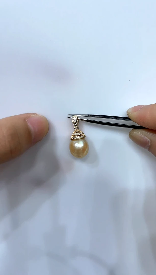 银S925镶嵌海水珍珠吊坠(赠链)11-12