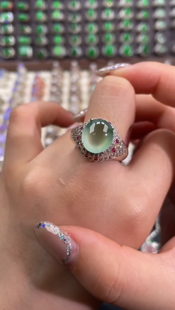 翡翠戒指未镶嵌天然缅甸A货翡翠未镶嵌 粉丝福利