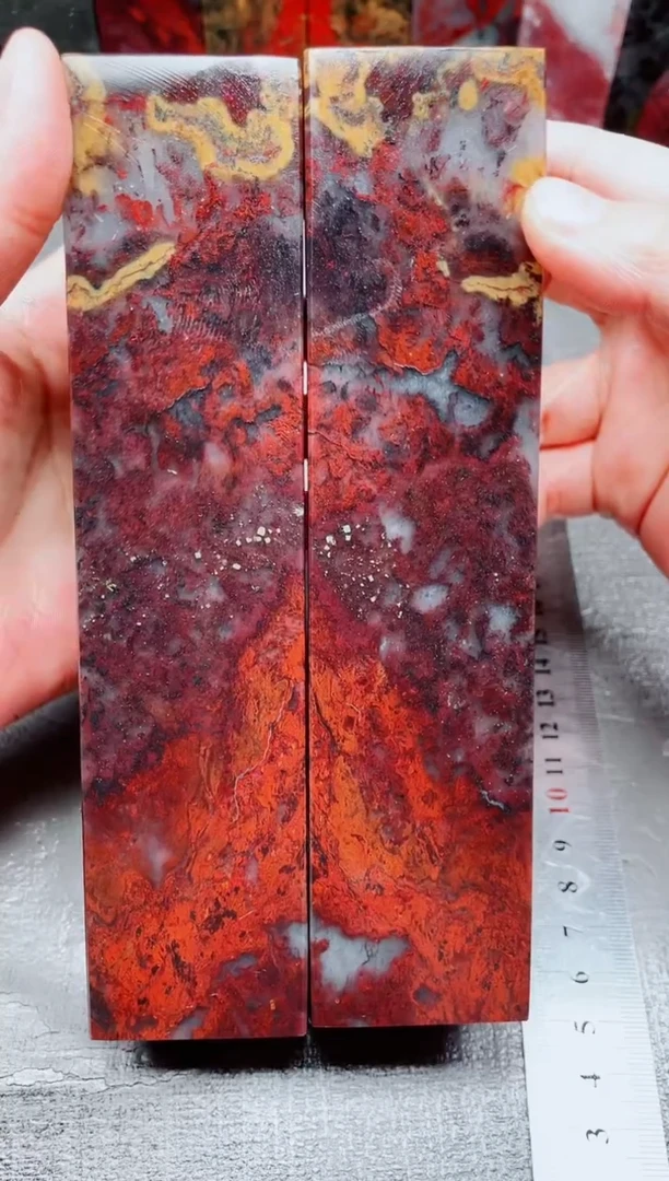 玉桂林鸡血玉素章大地玉化对章36