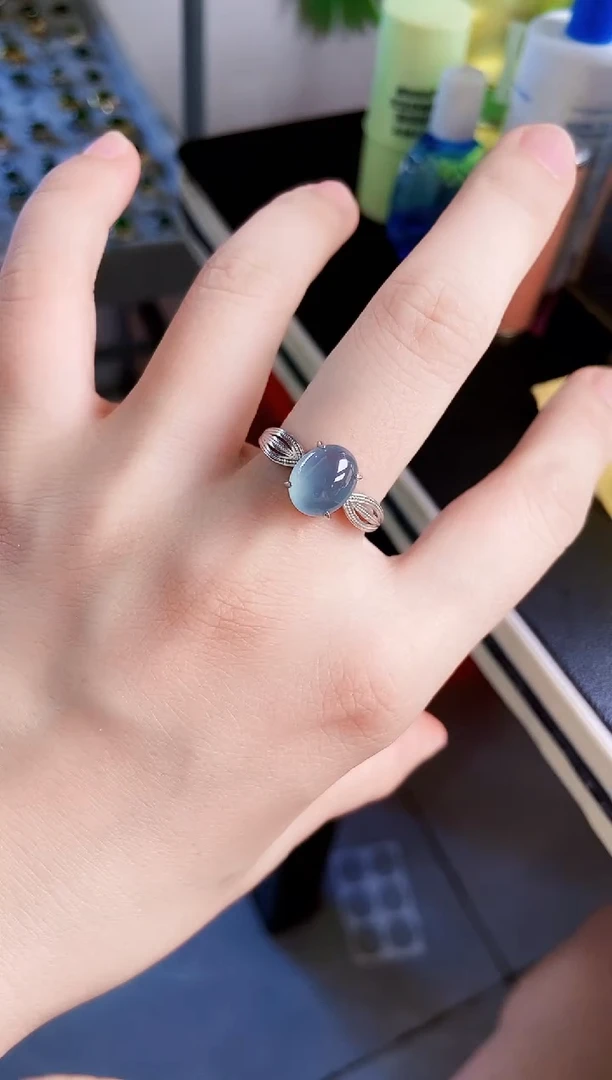 翡翠戒指银S925镶嵌21