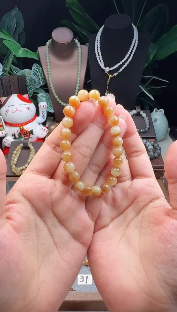 未镶嵌手串和田玉8m新疆糖玉手串