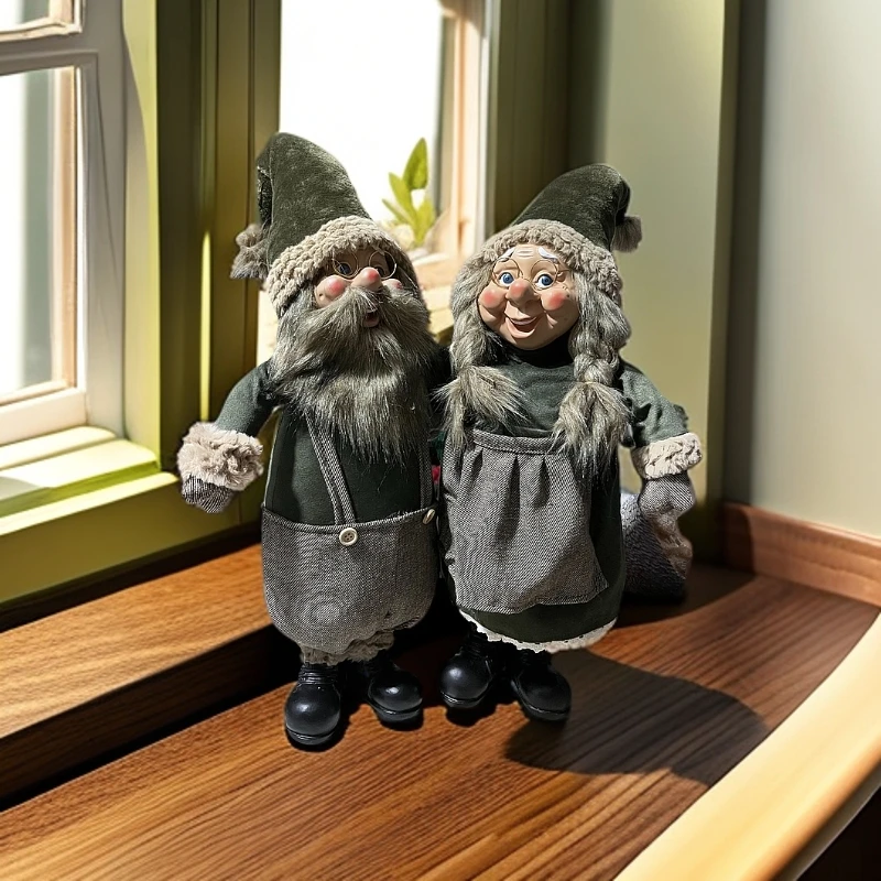 中古玩偶布艺室内家居装饰摆件山妖老头老太太系列