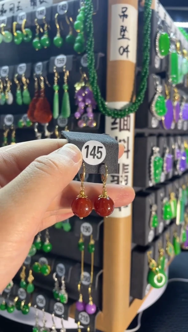 【闪购商品】翡翠耳饰银S925镶嵌145....