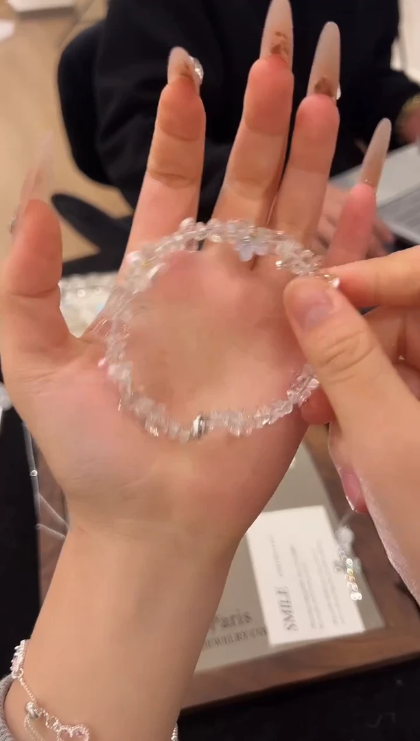 未镶嵌手链水晶白水碎石设计款手串