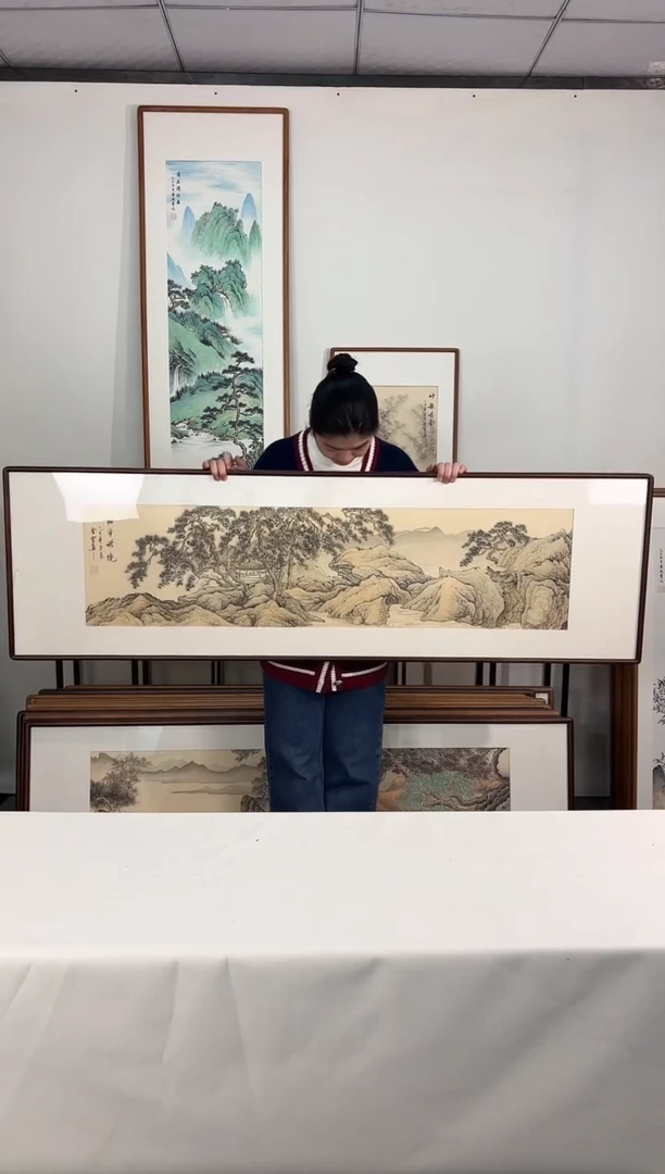 国画手绘*松亭雅境*52*172cm