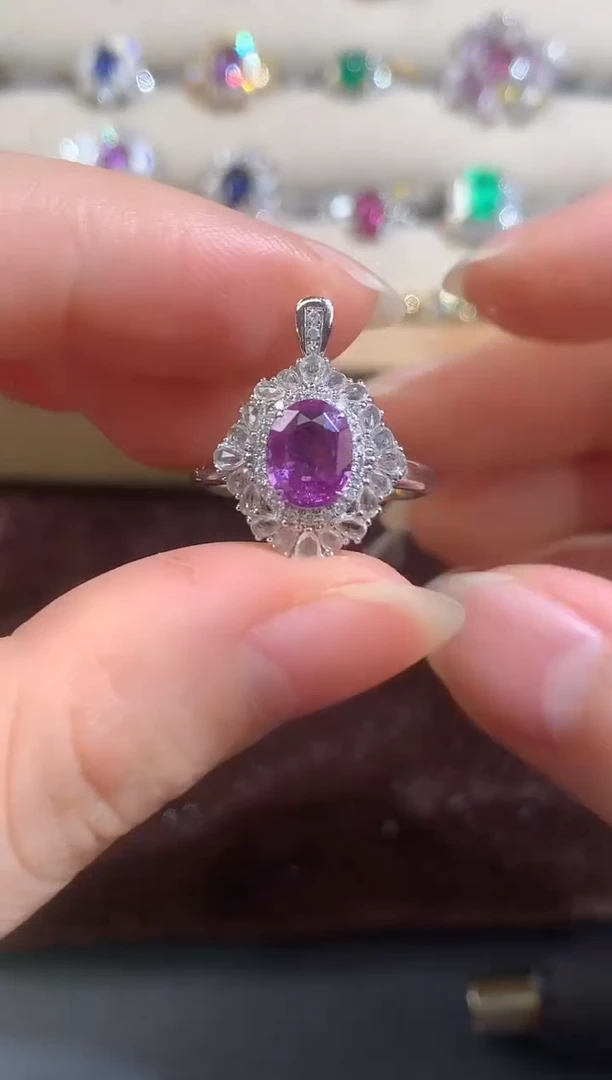 戒指彩色蓝宝石18K金镶嵌D598|8999