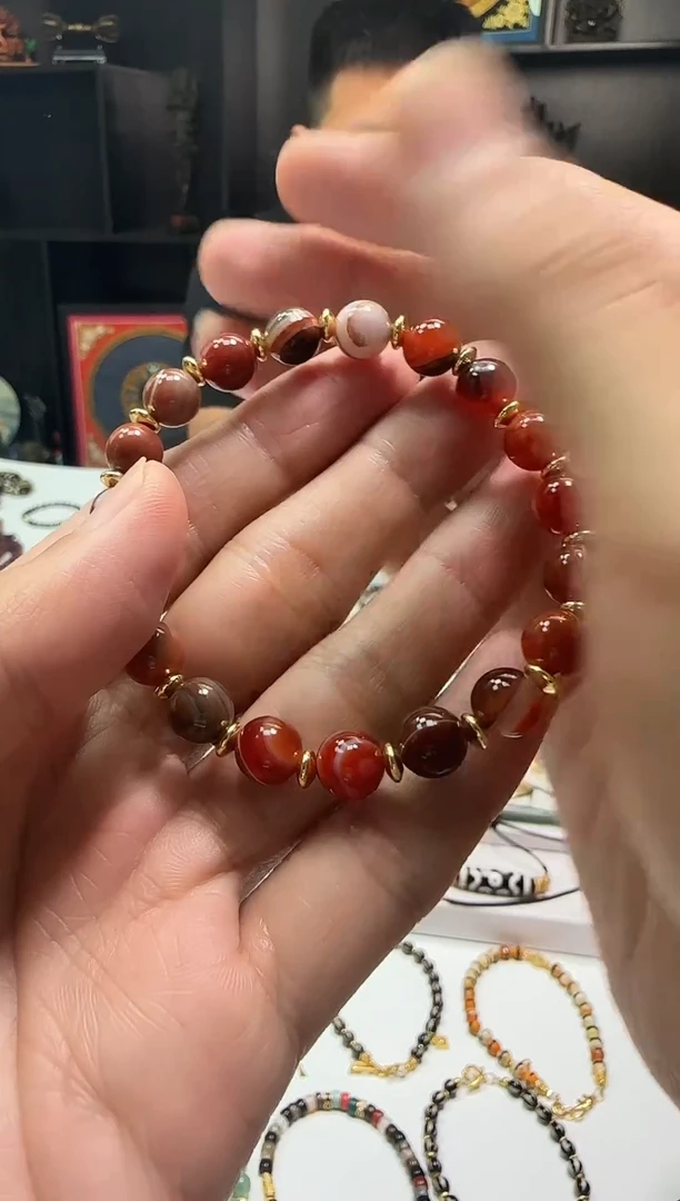 未镶嵌手串玛瑙/玉髓1104-8多样性发货