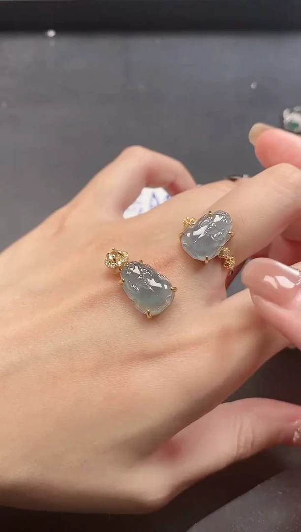 银S925镶嵌戒指翡翠5115