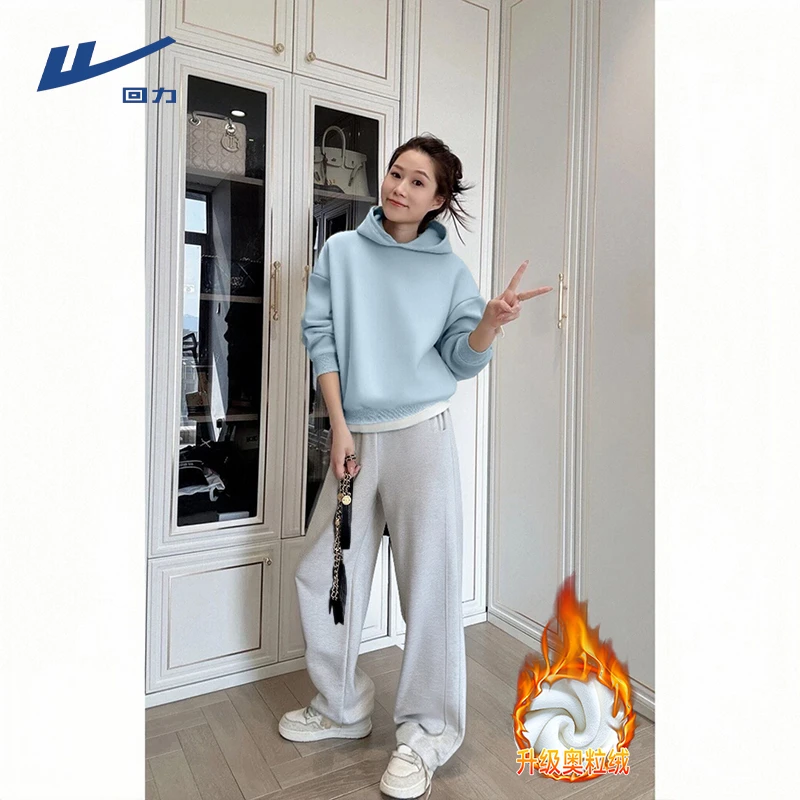 回力运动套装女2025新款爆款冬季女款加绒卫衣卫裤一整套洋气穿搭