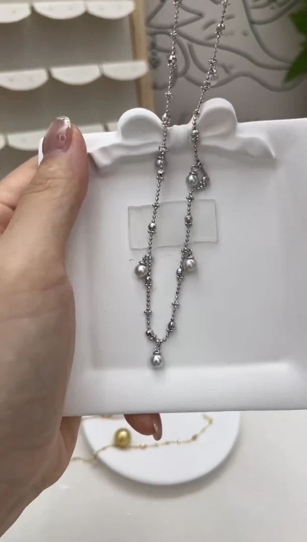 18K金镶嵌项链海水珍珠项链