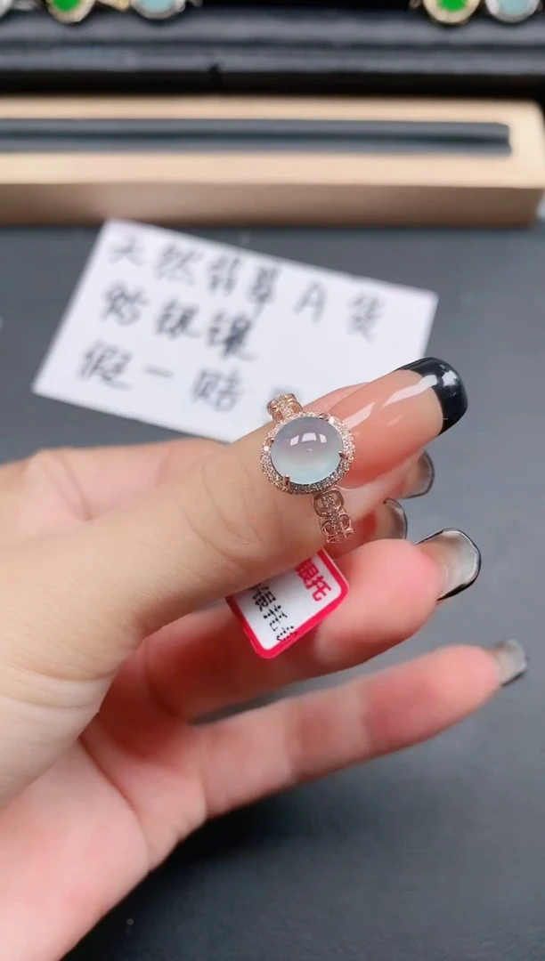 翡翠戒指银S925镶嵌11111