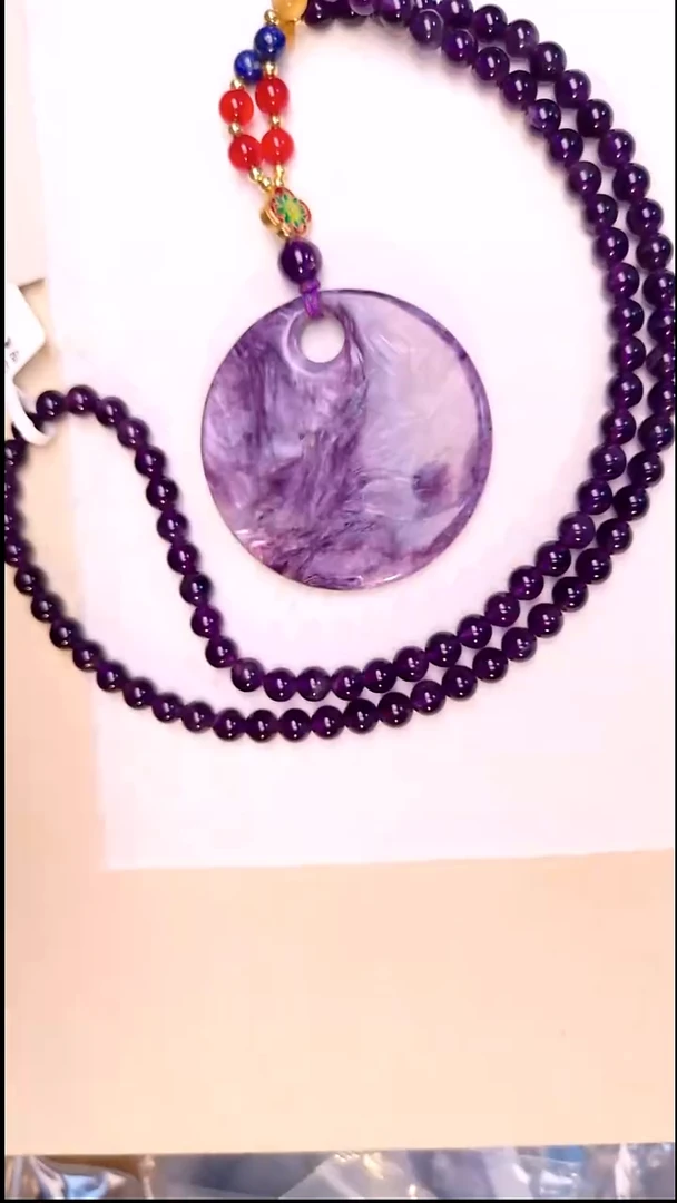 查罗石（紫龙晶）未镶嵌颈饰天**者设计款项链