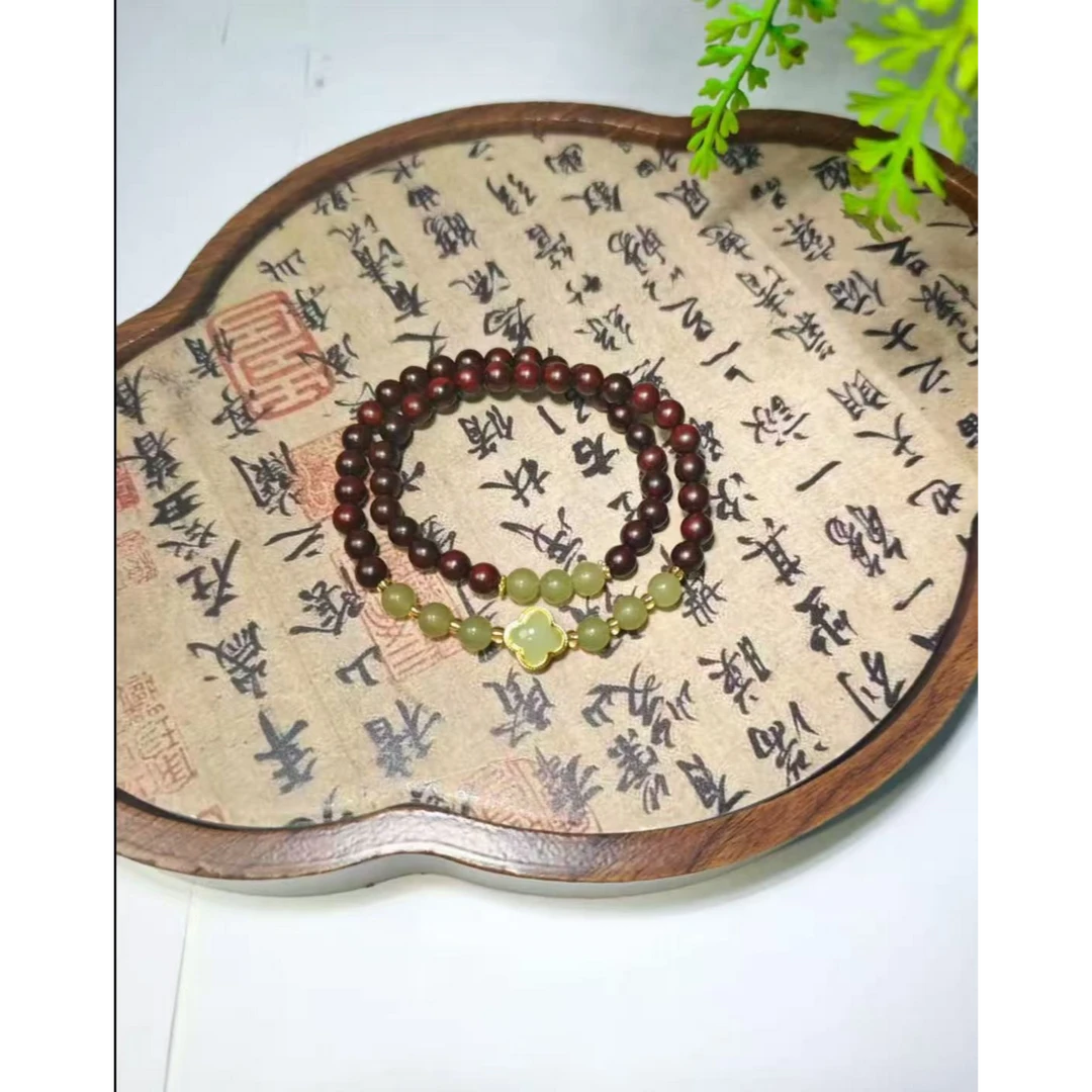 小叶紫檀四叶草双圈手串MK1000