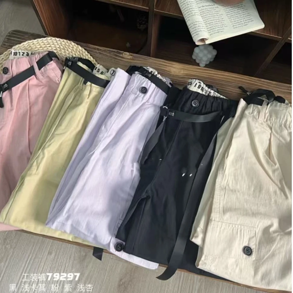 泡妈童装  2025春季儿童新款男童女童休闲工装裤79297