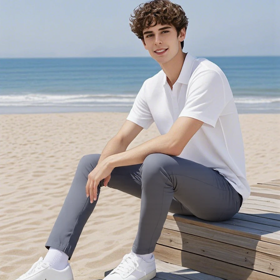 意式直筒休闲裤男高级感宽松阔腿垂坠感西裤春秋新款百搭长裤