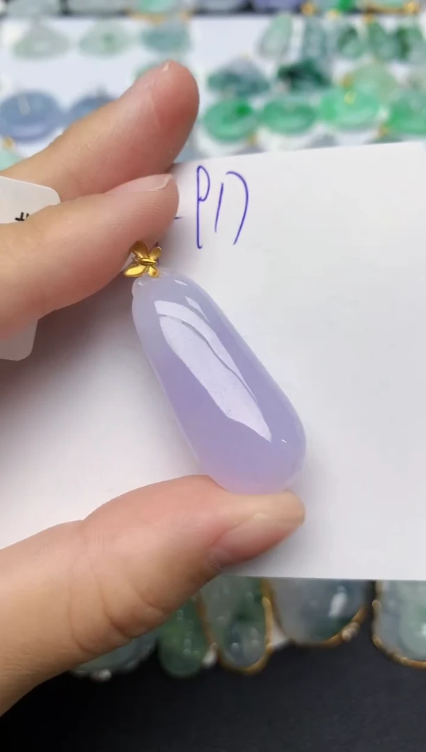 颈饰18K金镶嵌翡翠天然缅甸A货翡翠百元以上9元证书费自理