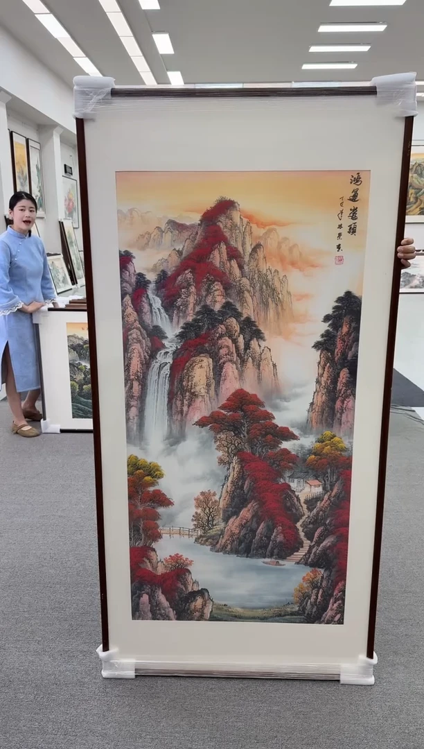 国画手绘画芯136-68CM,