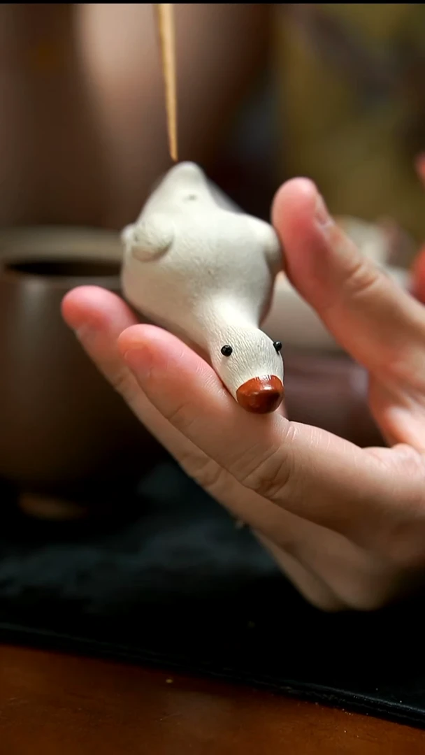 茶壶紫砂大白鹅香插