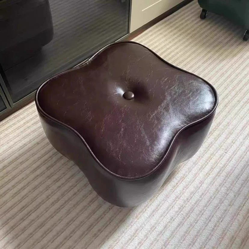 实木家用溜溜椅客厅沙发软包矮凳