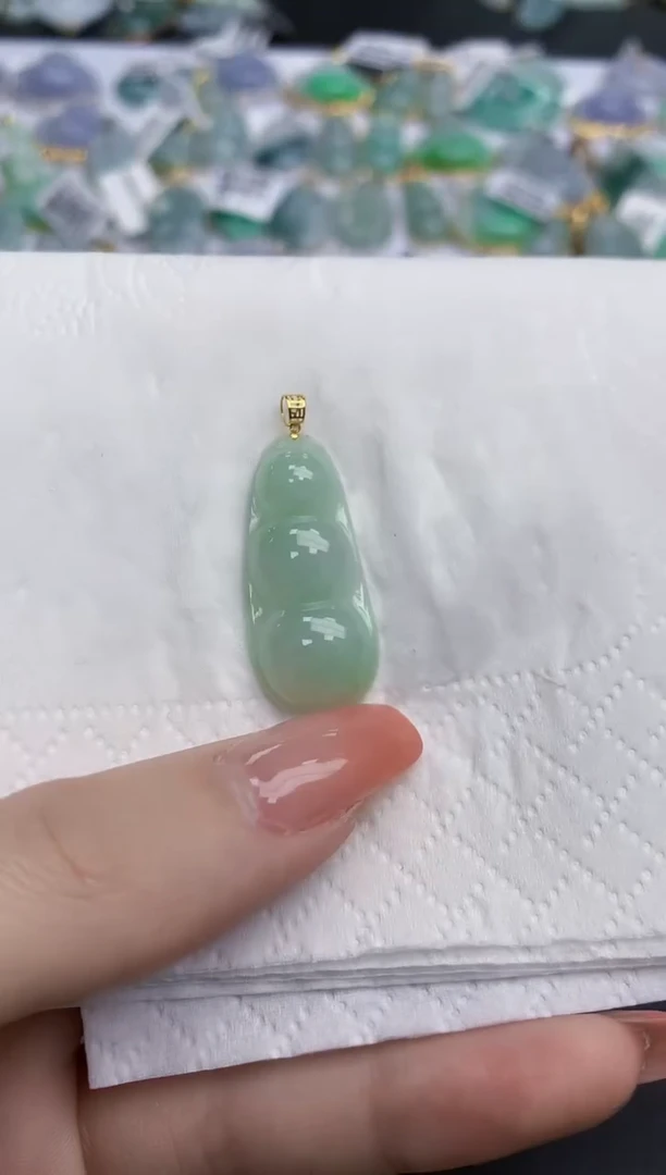 【闪购商品】翡翠颈饰18K金镶嵌天然缅甸翡翠A货