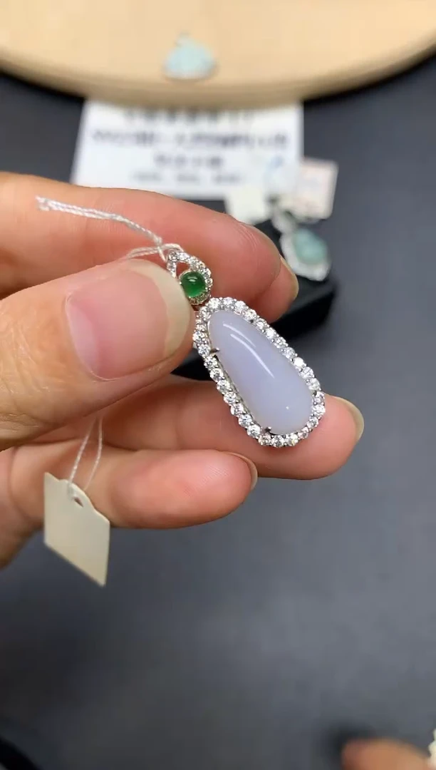 翡翠银S925镶嵌吊坠(不含链)福瓜【多样性发其一】