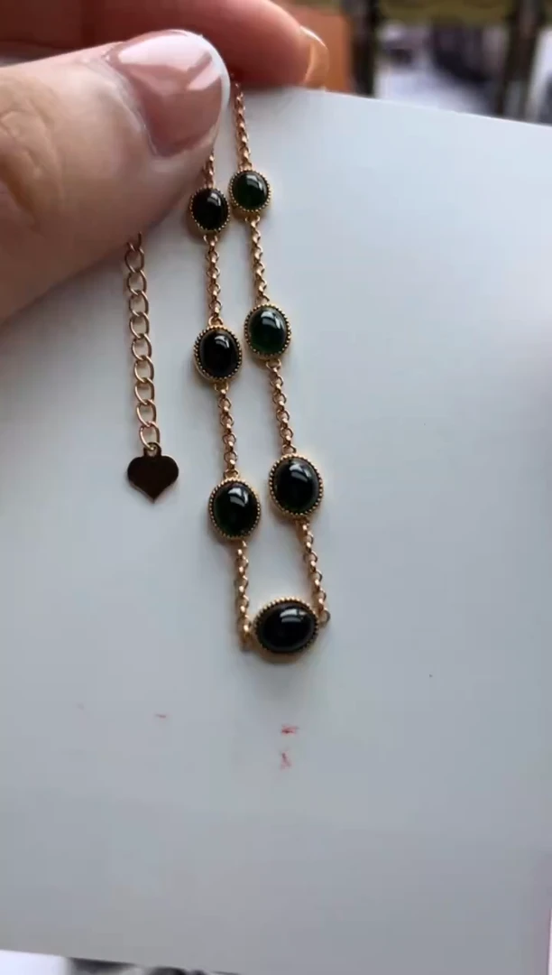 翡翠18K金镶嵌颈饰/////////