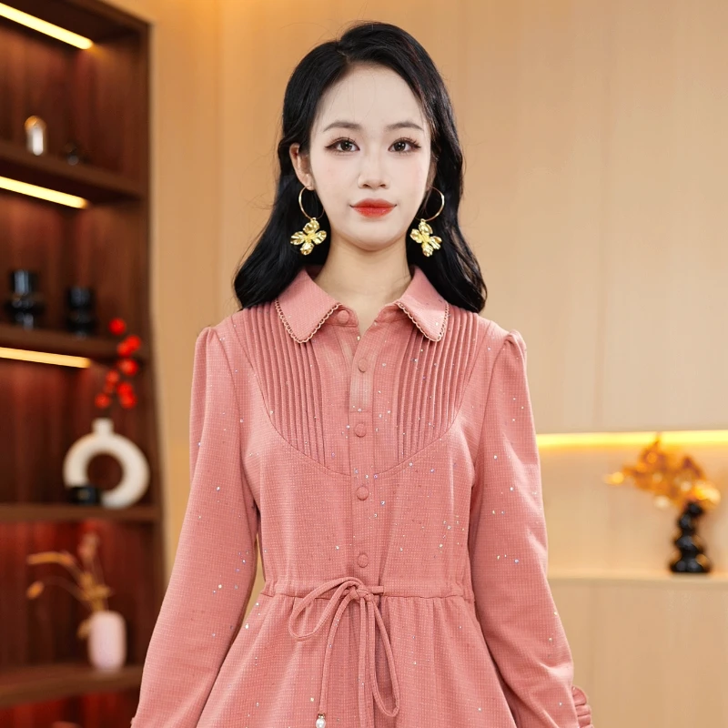 秋季时尚定制设计感精致减龄显瘦连衣裙M-4XL