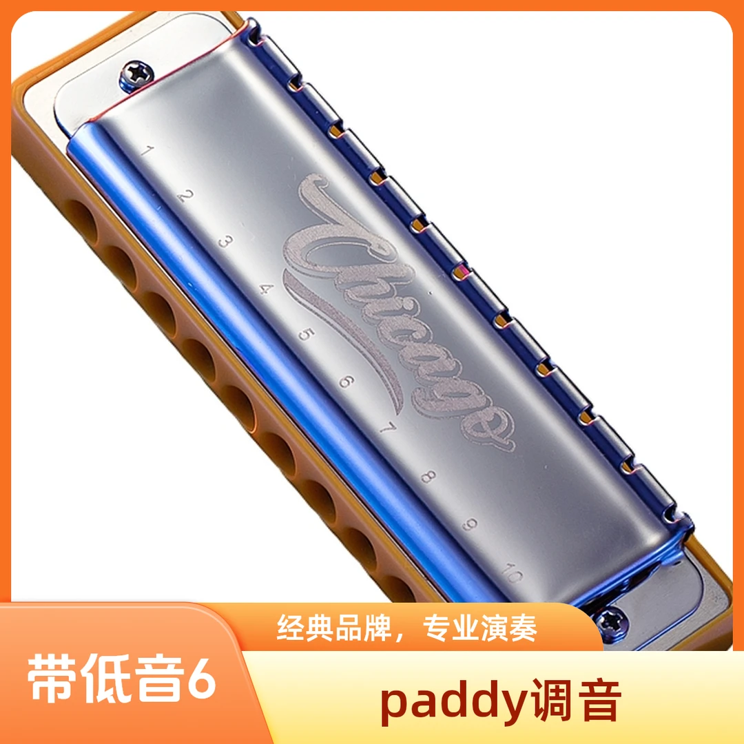 JDR嘉德瑞芝加哥chicago布鲁斯蓝调十孔口琴10孔C调初学者paddy