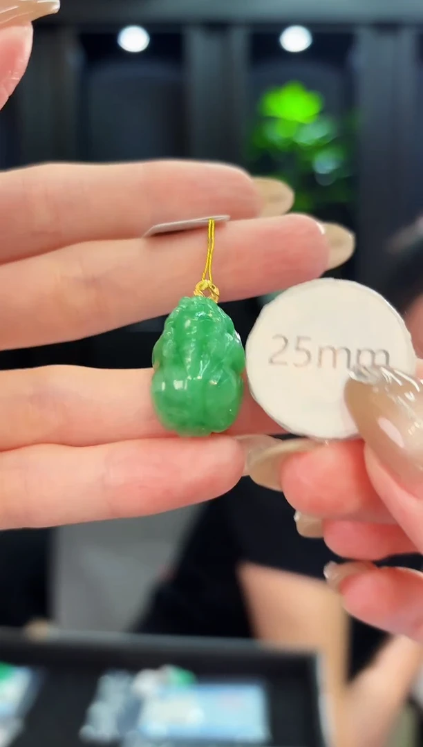 翡翠18K金镶嵌颈饰 缅料A货/支持复检/一件