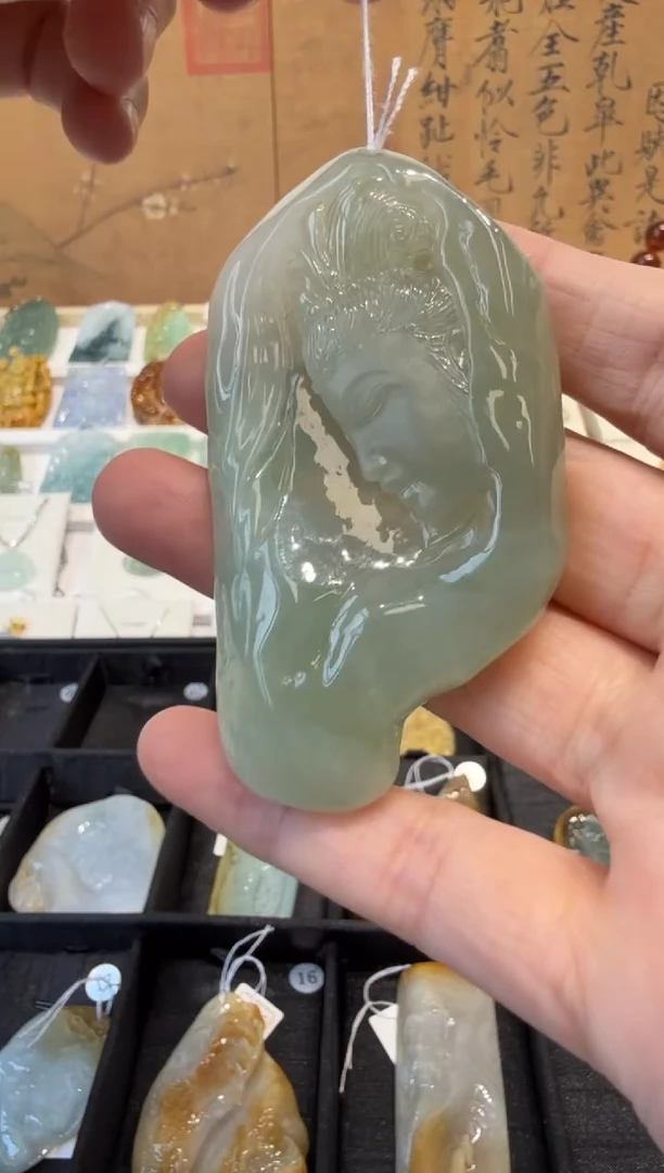 翡翠把件未镶嵌A货翡翠多样性孤品国雕谢林工