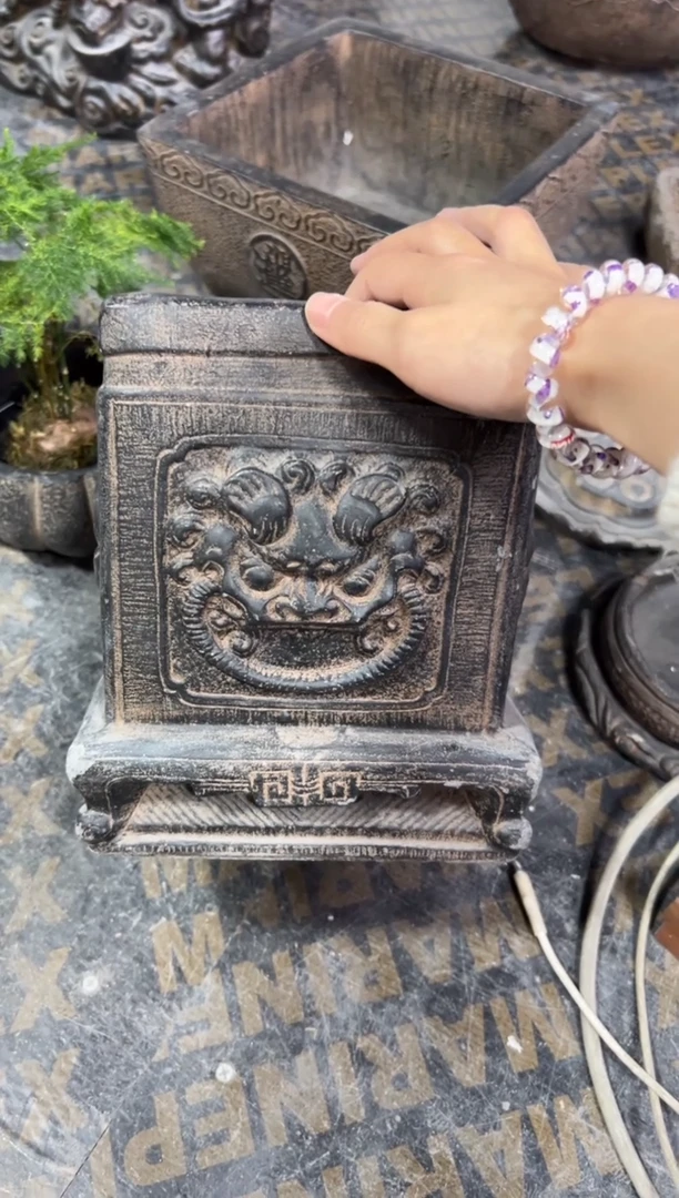 陶土【火山泥】虎头方墩