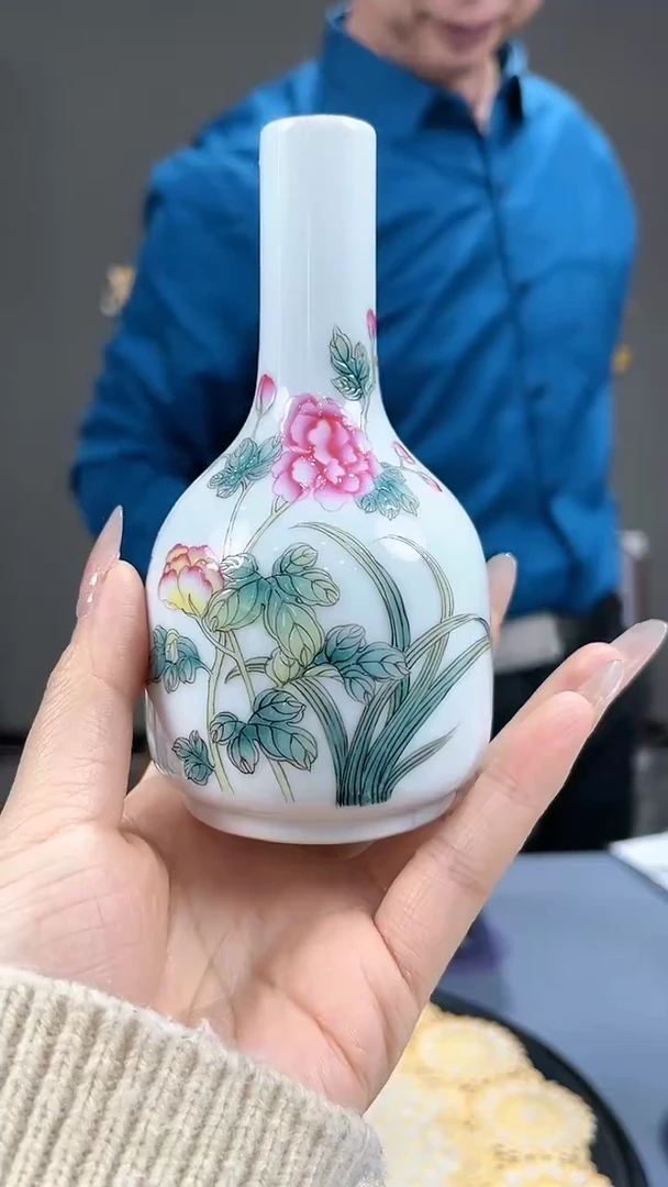 【闪购商品】官窑瓷画院228官窑瓷画院花鸟摇铃樽