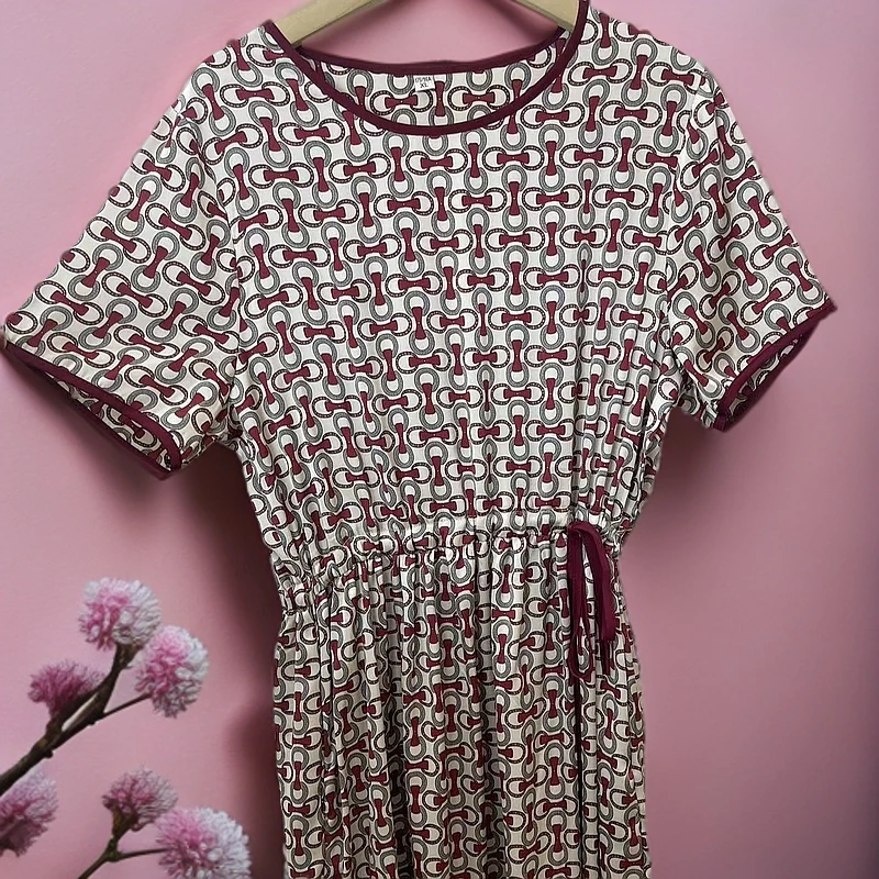 0961透气锁链裙子碎片抽绳妈妈装洋气显瘦气质时尚休闲