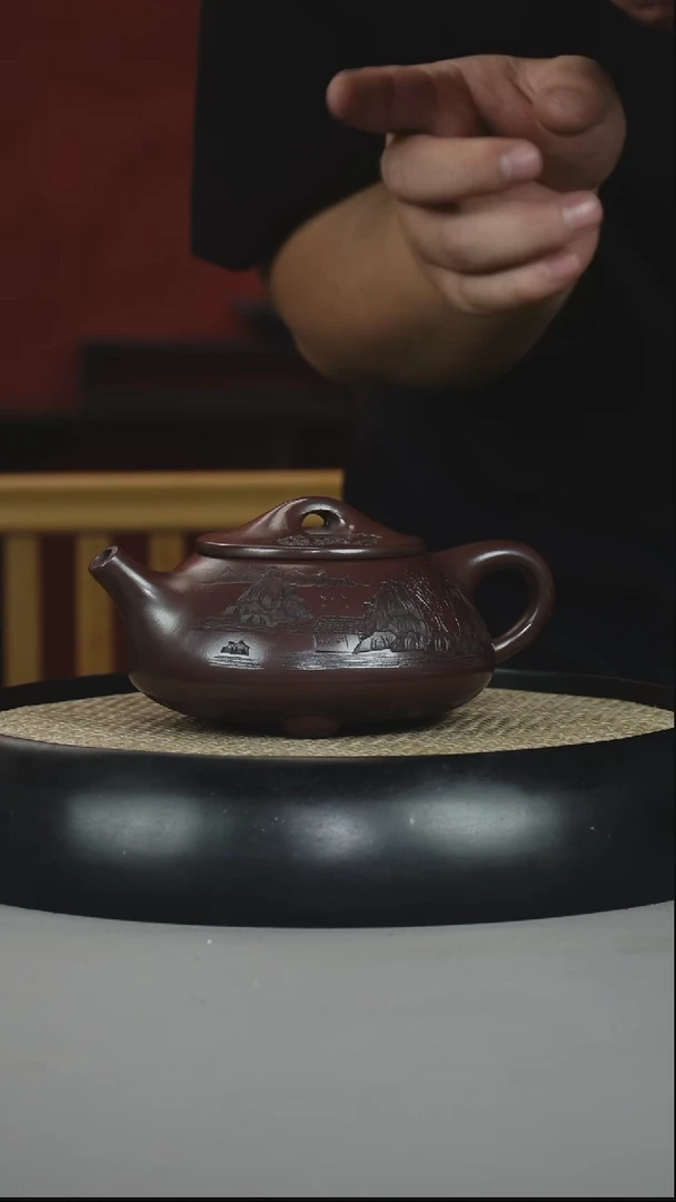 茶壶紫砂石红 景州石瓢