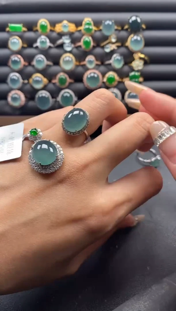 银S925镶嵌戒指翡翠51151