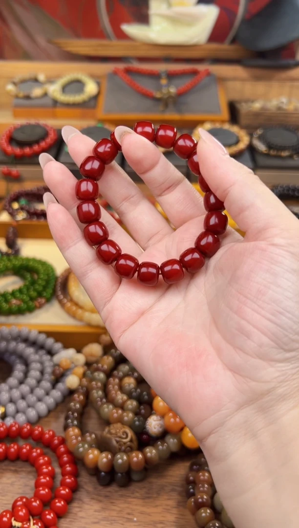 【闪购商品】菩提根/象牙果手串砂砂红老型10*11MM单圈