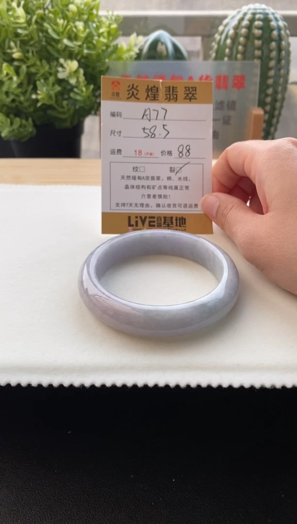 未镶嵌手镯翡翠58.7圈口编码A77