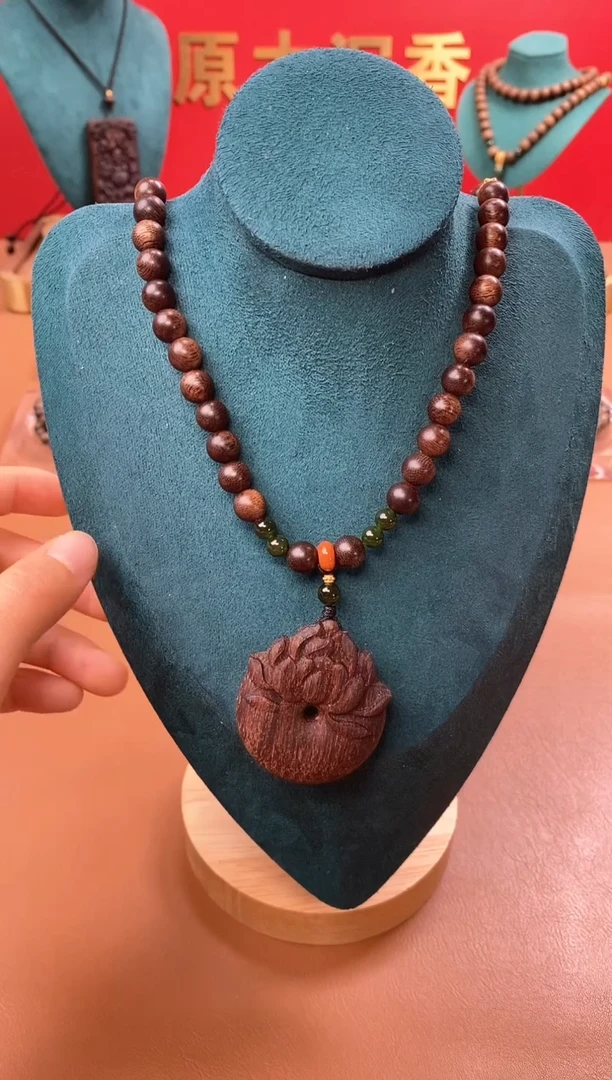 【闪购商品】沉香手串P黄棋玉化瘤疤08+白棋平安扣沉香木雕刻