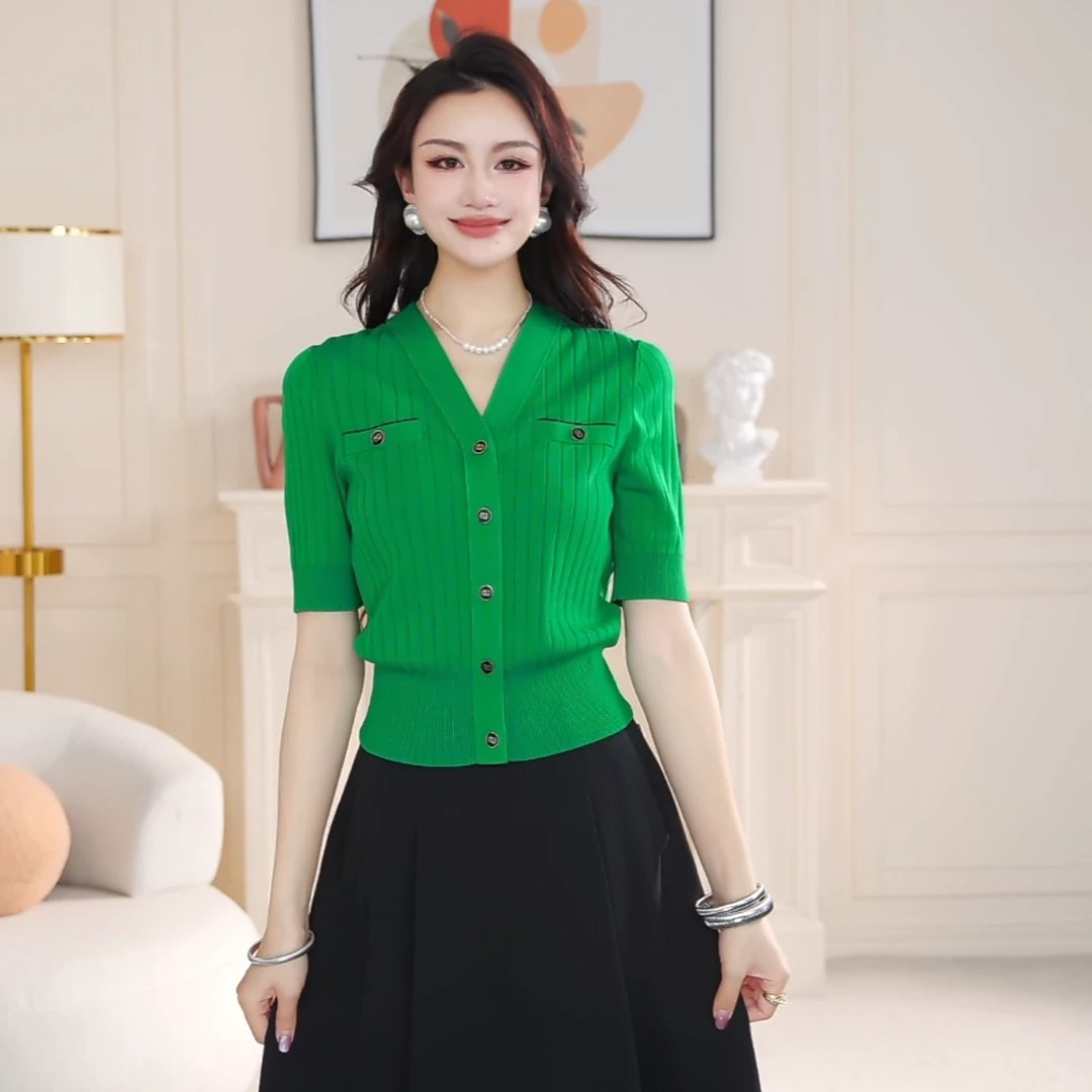 NEXY.CO/奈蔻针织衫|开衫|百搭气质|透气|修身显瘦|高定XI00221G3