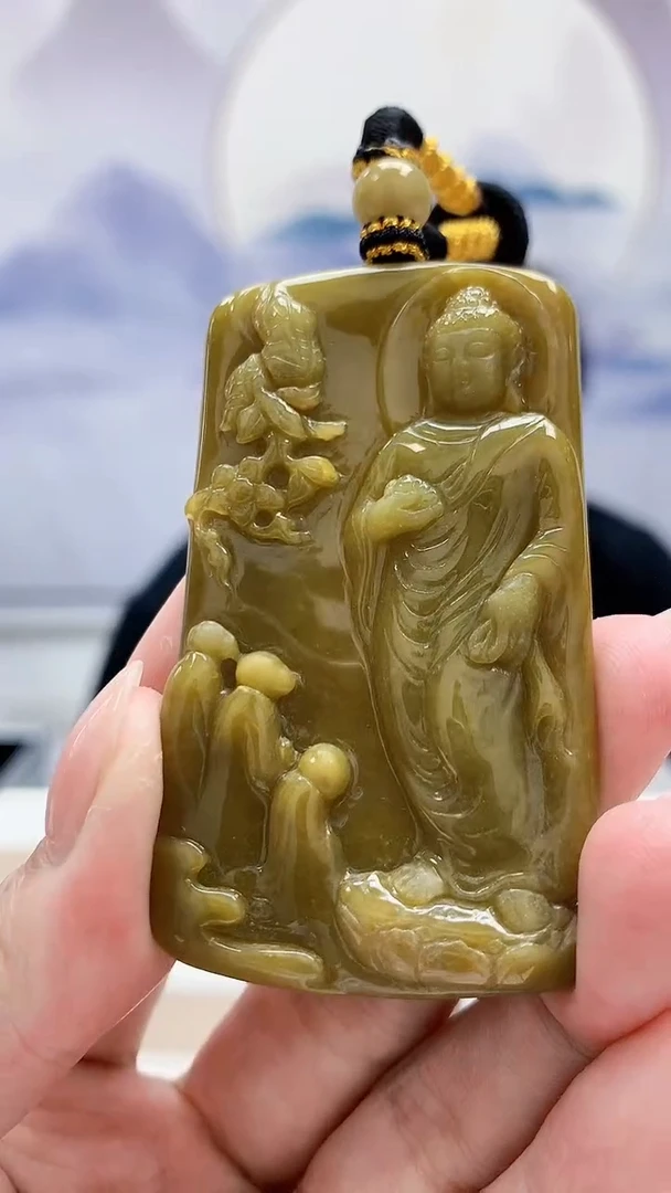 未镶嵌定制翡翠5060MM-毛货挂件98