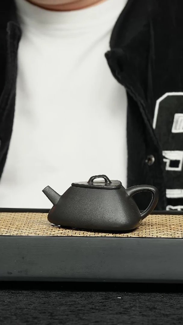 茶壶紫砂五堂 捂灰三角瓢-光